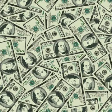 Money seamless  background texture pattern dollar banknotes Illustrazione stock