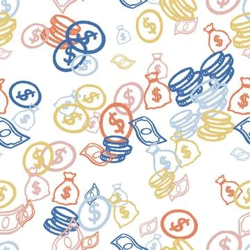 Money Seamless Pattern. Vector seamless pattern illustration Stock Illustration