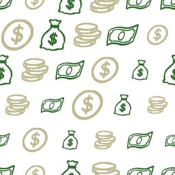 Money Seamless Pattern. Vector seamless pattern illustration Stock Illustration