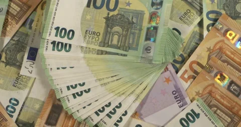 Money seen in banknotes on a table during the day Stock Footage 339303560