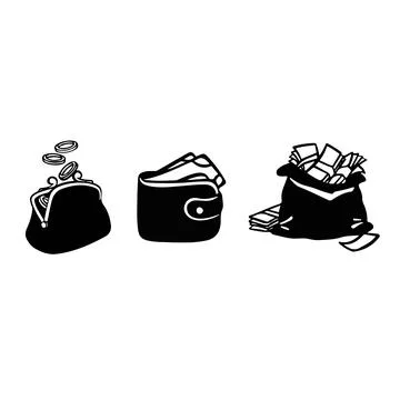 Money set, wealth accumulation, vector illustration Stock Illustration
