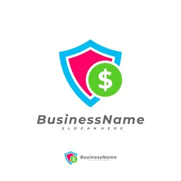 Money Shield logo vector template, Creative Money logo design concepts Stock Illustration