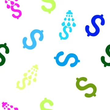 Money Shower Flat Vector Seamless Pattern Illustrazione stock