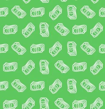 Money Signs Seamless Pattern Background. Vector Stock-Illustration