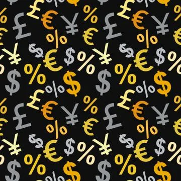 Money signs seamless pattern. Stock Illustration