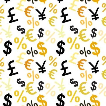 Money signs seamless pattern. Stock Illustration