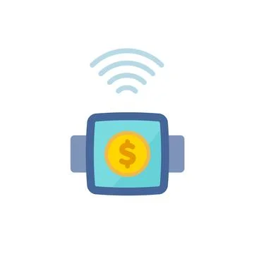 Money in smart watch Stock Illustration