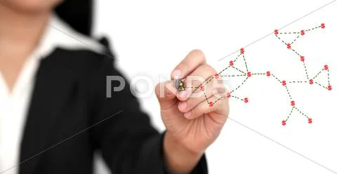 Money social network concept Stock Illustration