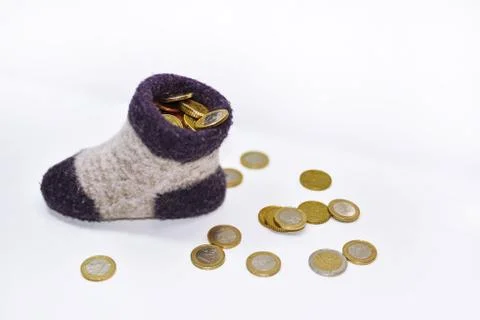 Money in sock. Stock Photos