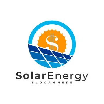 Money Solar logo vector template, Creative Solar panel energy logo design con Stock Illustration