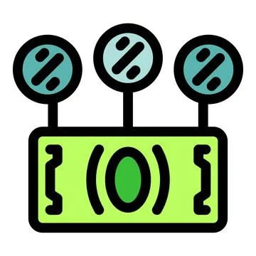 Money spending tracking app showing percentages over budget icon Ilustração Stock