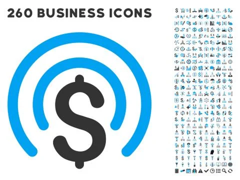 Money Sphere Icon with Flat Vector Set Illustrazione stock