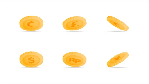 Money spins sideways to the right with different speeds and currencies for .. Stock Footage 256968121