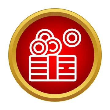 Money stack and coins icon symbolizing wealth Stock Illustration