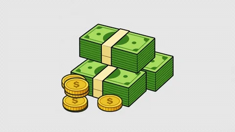 Money Stack and Gold Coins Appearing Animation 库存影片 336383548