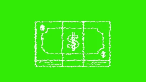 Money stack animated hand drawn scribble dollar banknotes wiggling loop on .. Stock Footage 342963418