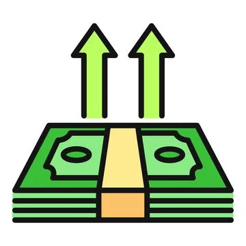 Money stack with arrows indicating financial growth Stock Illustration