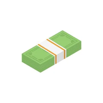 Money is a stack of banknotes isometry Stock Illustration
