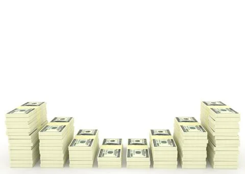 Money stack with blank space for text. Finance concepts Illustrazione stock