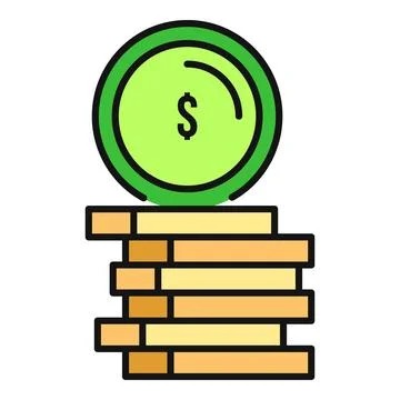Money stack with dollar coin for finance growth Stock Illustration