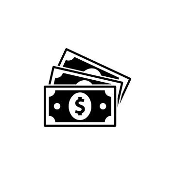 Money Stack, Dollars Banknotes, Cash Solid Flat Vector Icon Isolated on White Stock Illustration