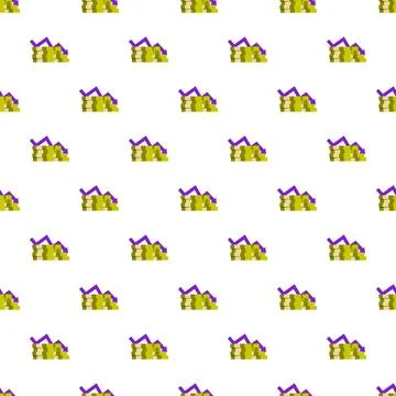 Money stack with down arrow repeating pattern Stock Illustration