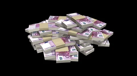 Money stack Euro HD loop with alpha Stock Footage 5186433