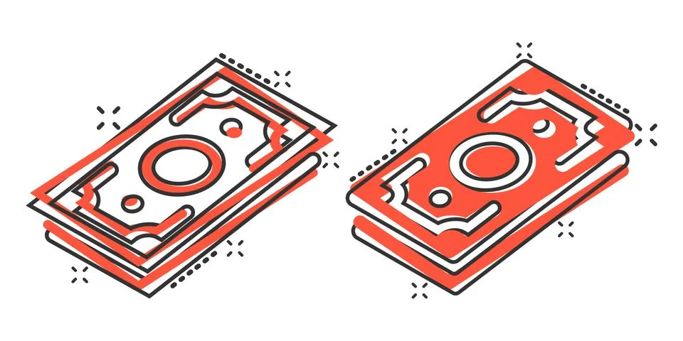 Money stack icon in comic style. Exchange cash cartoon vector illustration on Stock Illustration