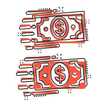 Money stack icon in comic style. Exchange cash cartoon vector illustration on Stock Illustration