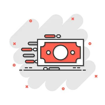 Money stack icon in comic style. Exchange cash cartoon vector illustration on Illustrazione stock