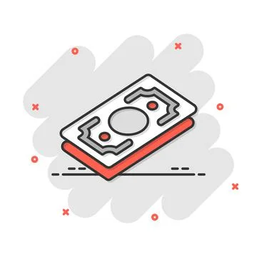 Money stack icon in comic style. Exchange cash cartoon vector illustration on Stock Illustration