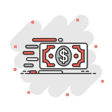 Money stack icon in comic style. Exchange cash cartoon vector illustration on Stock Illustration