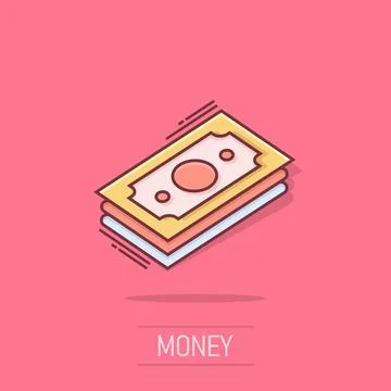 Money stack icon in comic style. Exchange cash cartoon vector illustration .. Stockillustratie