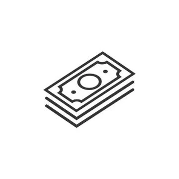 Money stack icon in flat style. Exchange cash vector illustration on white is Stock Illustration