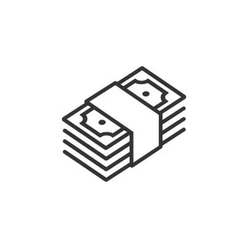 Money stack icon in flat style. Exchange cash vector illustration on white is Stock Illustration