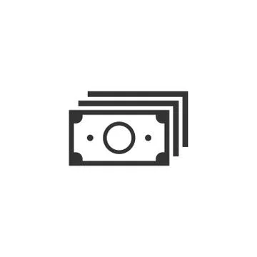 Money stack icon in flat style. Exchange cash vector illustration on white is 스톡 일러스트