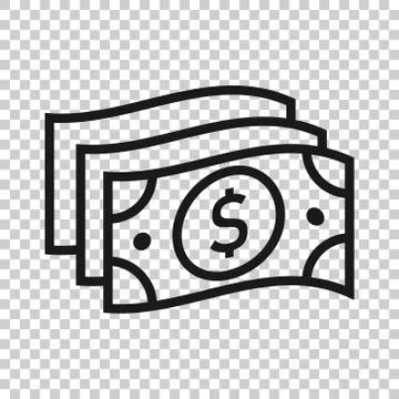 Money stack icon in flat style. Exchange cash vector illustration on white is Illustrazione stock