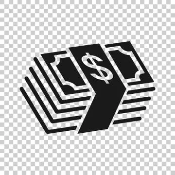 Money stack icon in flat style. Exchange cash vector illustration on white is Stock Illustration