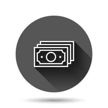 Money stack icon in flat style. Exchange cash vector illustration on black ro 스톡 일러스트