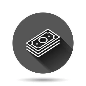 Money stack icon in flat style. Exchange cash vector illustration on black ro イラスト素材