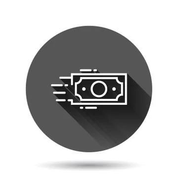 Money stack icon in flat style. Exchange cash vector illustration on black ro Stock Illustration