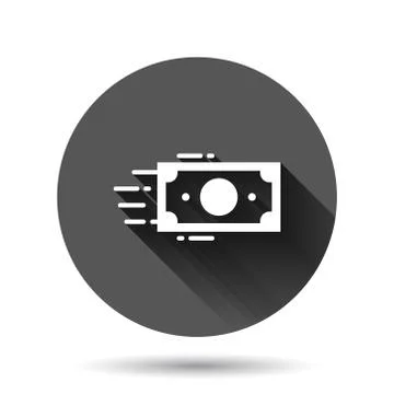 Money stack icon in flat style. Exchange cash vector illustration on black ro 스톡 일러스트