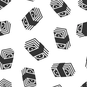 Money stack icon in flat style. Exchange cash vector illustration on white is Stock Illustration
