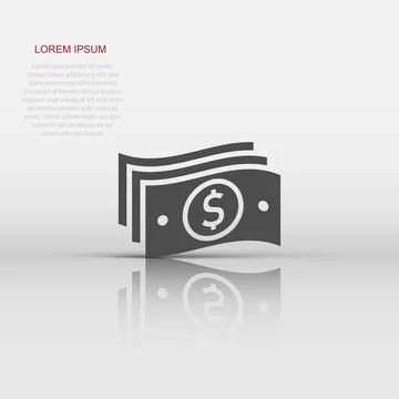 Money stack icon in flat style. Exchange cash vector illustration on white .. Stock Illustration