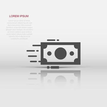 Money stack icon in flat style. Exchange cash vector illustration on white .. Illustrazione stock