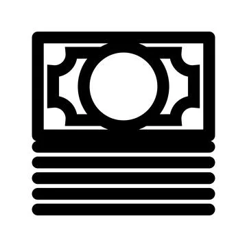 Money stack icon line isolated on white background. Black flat thin icon on.. 库存插图