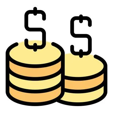 Money stack icon vector flat Stock Illustration