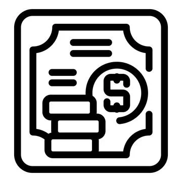 Money stack on invoice showing payment for services rendered Stock Illustration