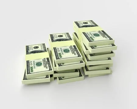 Money stack isolated on white. Finance concepts Stock Photos