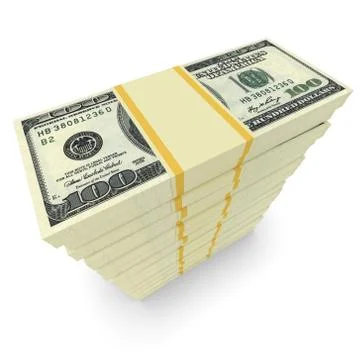 Money stack isolated on white Stock Illustration